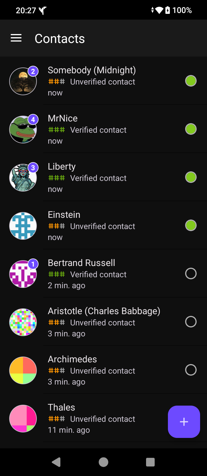 Anonomi encrypted messaging interface